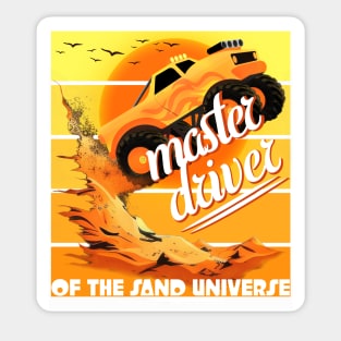 Master Driver of the Sand Universe Monster Truck Design Sticker